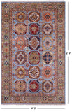 Blue Turkmen Ersari Hand Knotted Wool Rug - 4' 0" X 6' 4" - Golden Nile