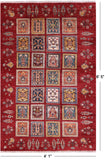 Red Garden Design Persian Handmade Wool Rug - 4' 1" X 6' 5" - Golden Nile