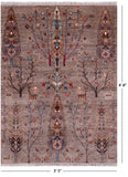 Tribal Persian Gabbeh Hand Knotted Wool Rug - 3' 5" X 4' 8" - Golden Nile