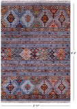 Grey Khorjin Persian Gabbeh Hand Knotted Wool Rug - 2' 11" X 4' 2" - Golden Nile