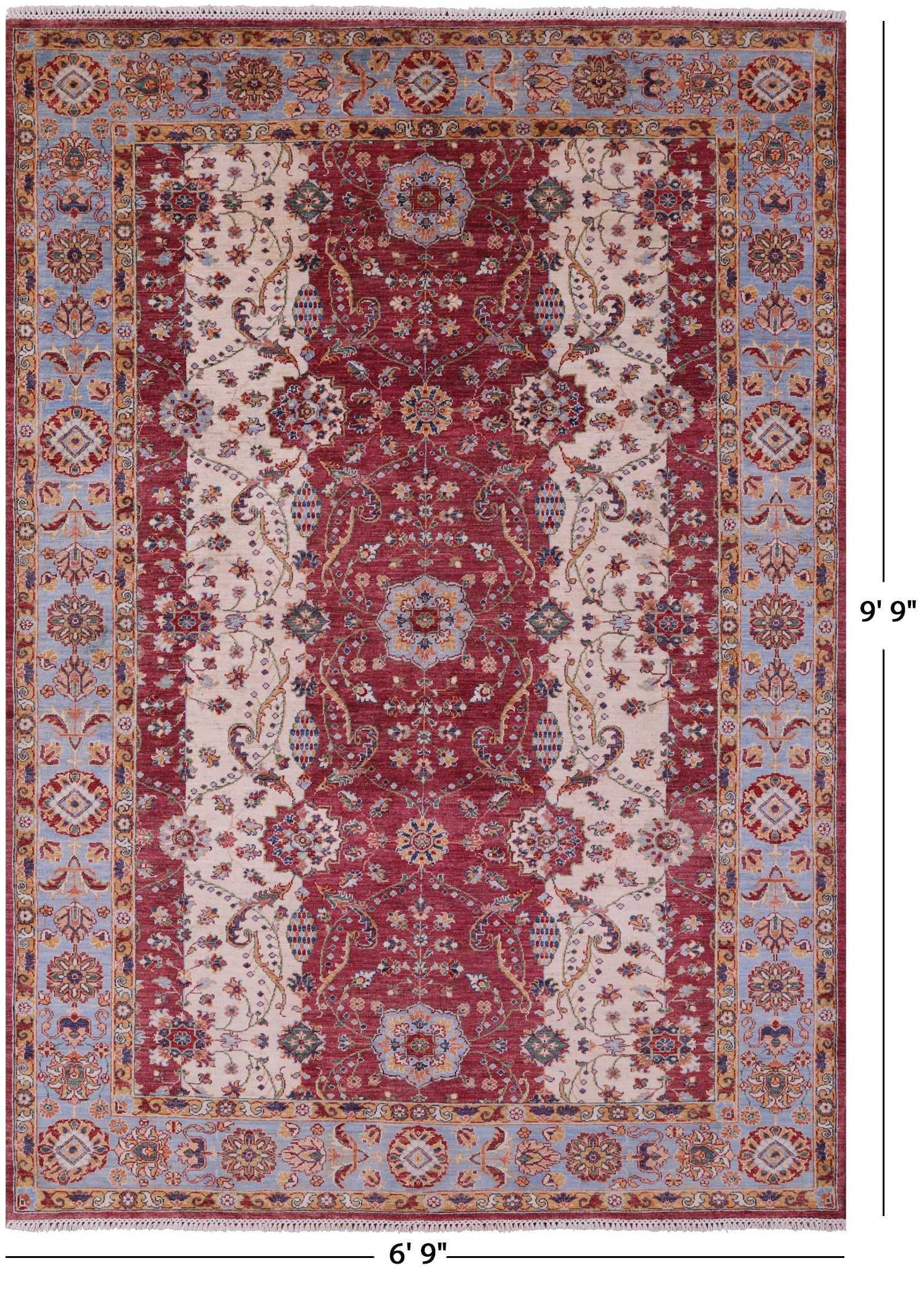 Persian Fine Serapi Hand Knotted Wool Rug - 6' 9" X 9' 9" - Golden Nile
