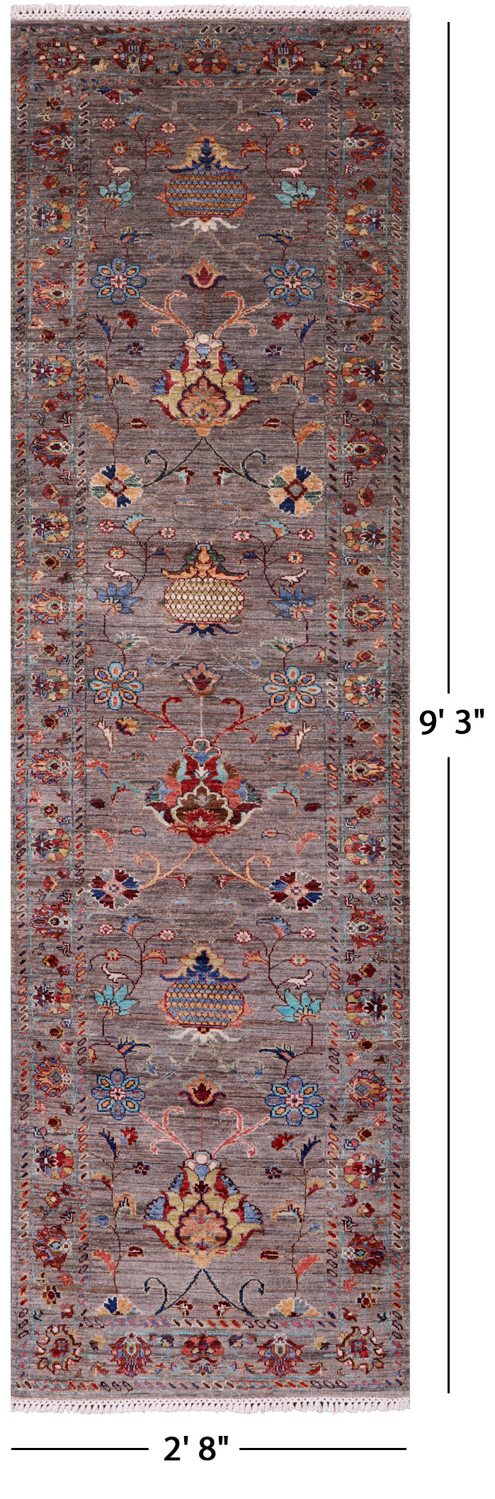 Peshawar Handmade Wool Runner Rug - 2' 8" X 9' 3" - Golden Nile