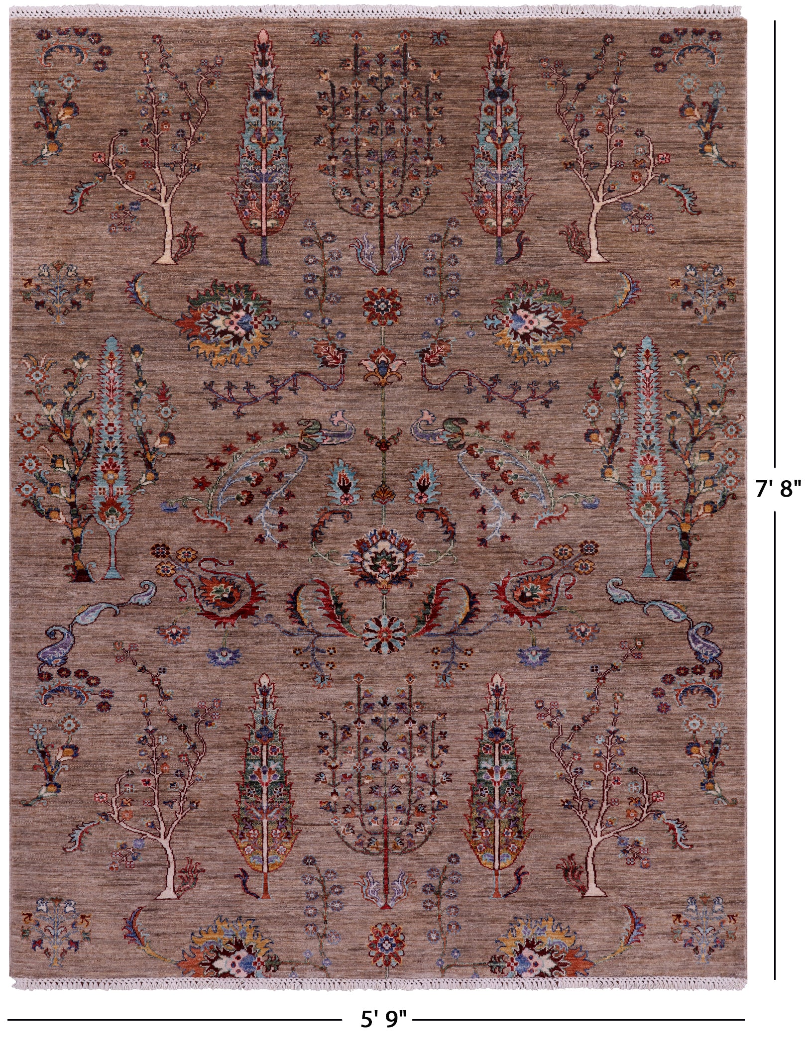 Tribal Persian Gabbeh Hand Knotted Wool Rug - 5' 9" X 7' 8" - Golden Nile