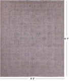 Ivory Turkish Oushak Hand Knotted Wool Rug - 8' 0" X 9' 7" - Golden Nile
