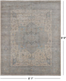 SUPER SALE Ivory Persian Fine Serapi Hand Knotted Wool Rug - 8' 1" X 9' 9"