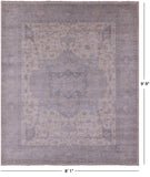 Ivory Persian Fine Serapi Hand Knotted Wool Rug - 8' 1" X 9' 9" - Golden Nile
