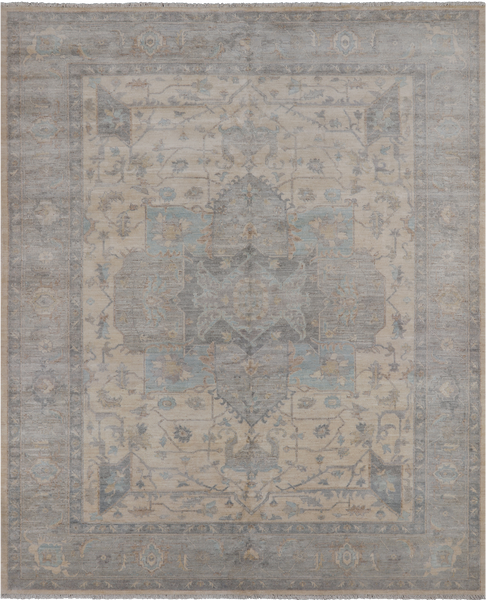 SUPER SALE Ivory Persian Fine Serapi Hand Knotted Wool Rug - 8' 1" X 9' 9"