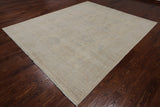 Ivory Turkish Oushak Hand Knotted Wool Rug - 8' 1" X 9' 7"