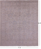 Ivory Turkish Oushak Hand Knotted Wool Rug - 7' 11" X 9' 6" - Golden Nile