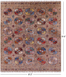 Turkmen Ersari Handmade Wool Rug - 8' 2" X 9' 6" - Golden Nile