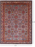 Grey Super Kazak Hand Knotted Wool Rug - 8' 2" X 10' 2" - Golden Nile