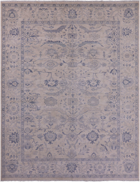 Ivory Turkish Oushak Handmade Wool Rug - 8' 9" X 11' 5" - Golden Nile