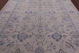 Ivory Turkish Oushak Handmade Wool Rug - 8' 9" X 11' 5" - Golden Nile