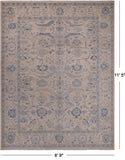 Ivory Turkish Oushak Handmade Wool Rug - 8' 9" X 11' 5"
