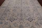 Ivory Turkish Oushak Handmade Wool Rug - 8' 9" X 11' 5"
