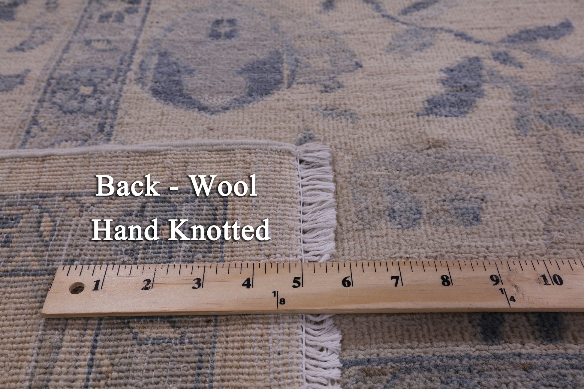 Ivory Turkish Oushak Handmade Wool Rug - 8' 9" X 11' 5" - Golden Nile