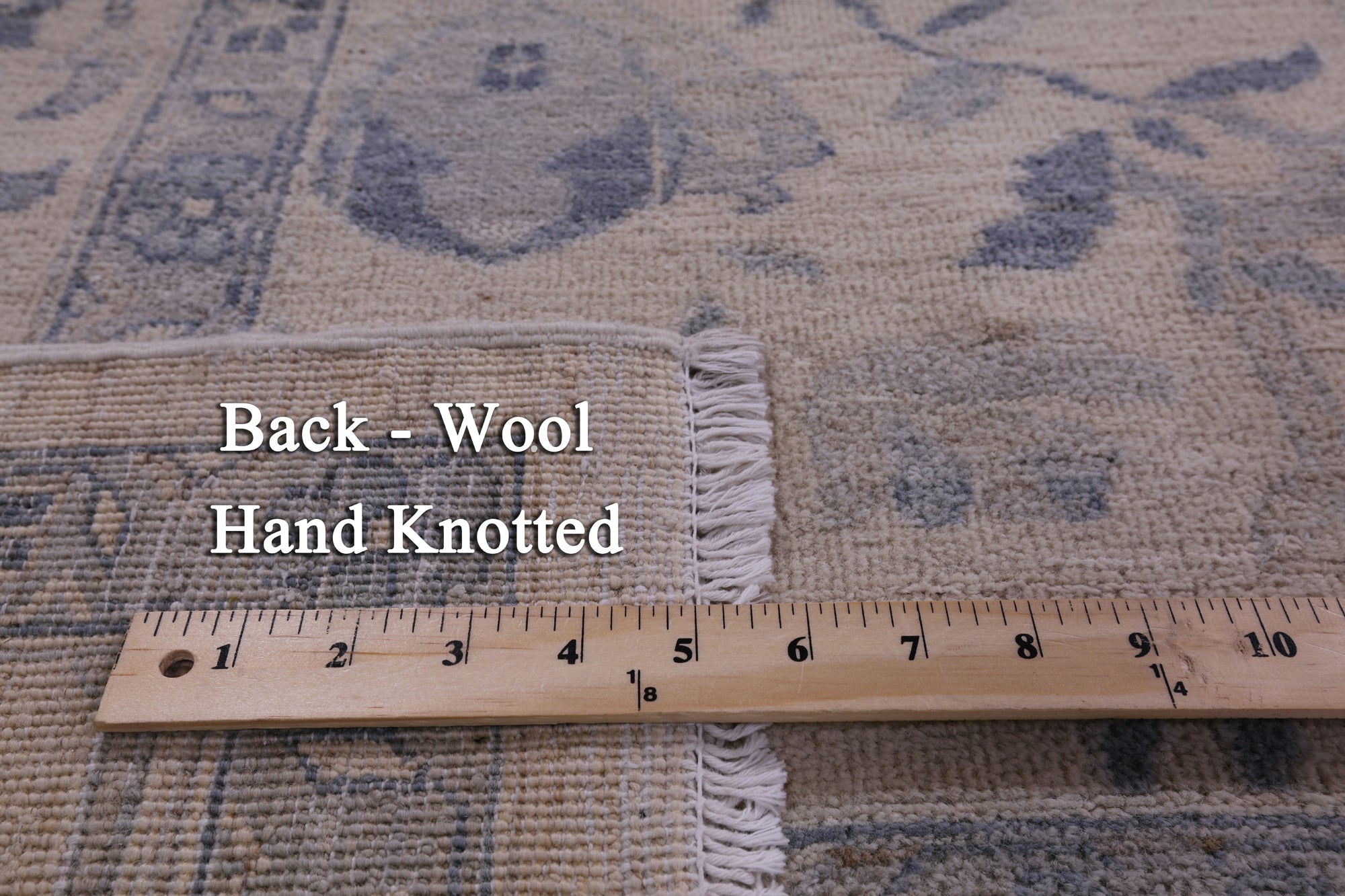 Ivory Turkish Oushak Handmade Wool Rug - 8' 9" X 11' 5" - Golden Nile