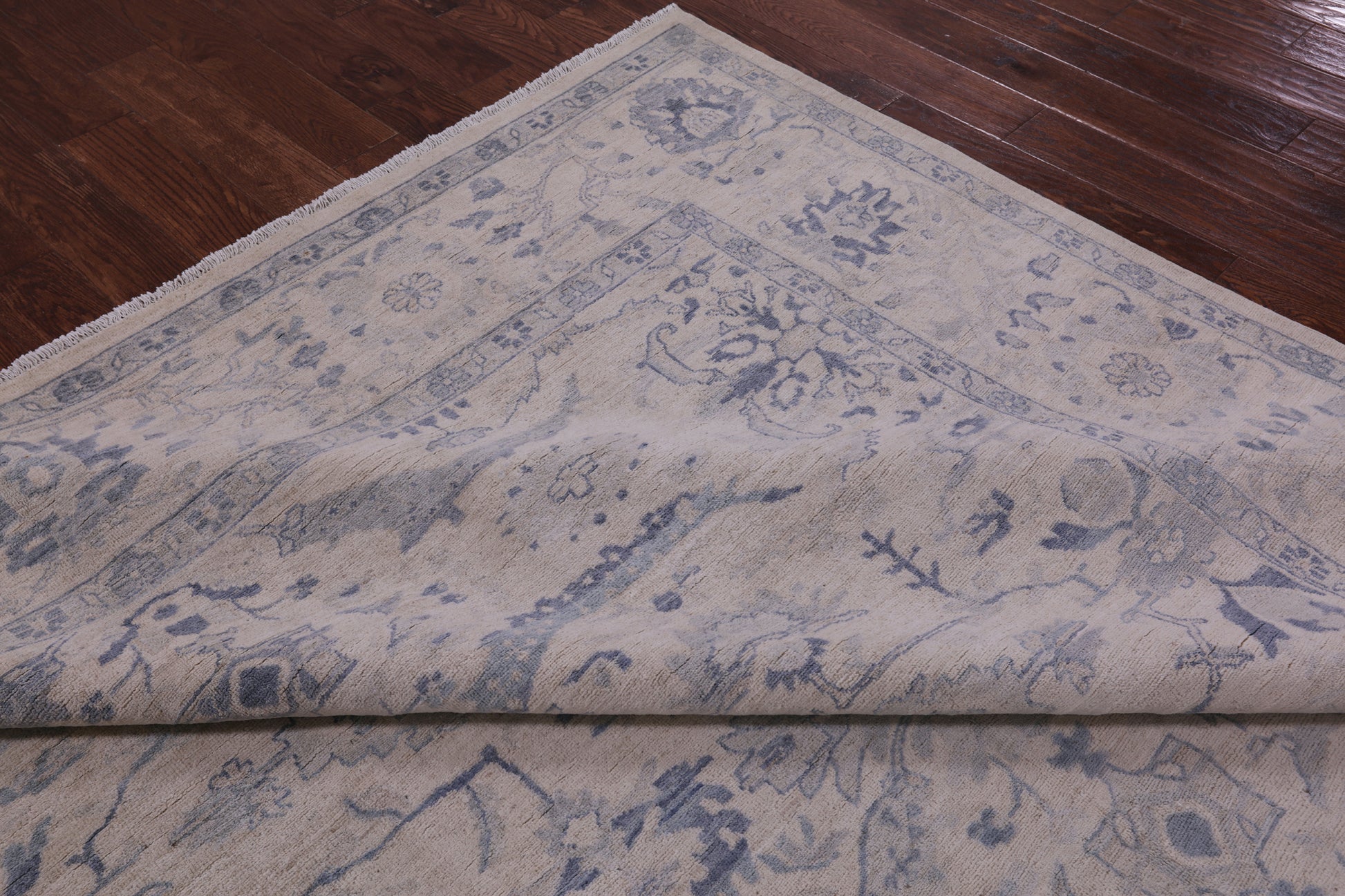 Ivory Turkish Oushak Handmade Wool Rug - 8' 9" X 11' 5" - Golden Nile