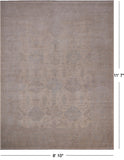 Ivory Turkish Oushak Hand Knotted Wool Rug - 8' 10" X 11' 7"