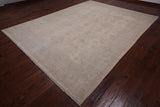 Ivory Turkish Oushak Hand Knotted Wool Rug - 8' 10" X 11' 7"