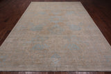 Ivory Turkish Oushak Hand Knotted Wool Rug - 8' 7" X 11' 9"
