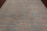 Ivory Turkish Oushak Hand Knotted Wool Rug - 8' 7" X 11' 9"