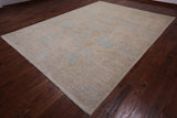 Ivory Turkish Oushak Hand Knotted Wool Rug - 8' 7" X 11' 9"