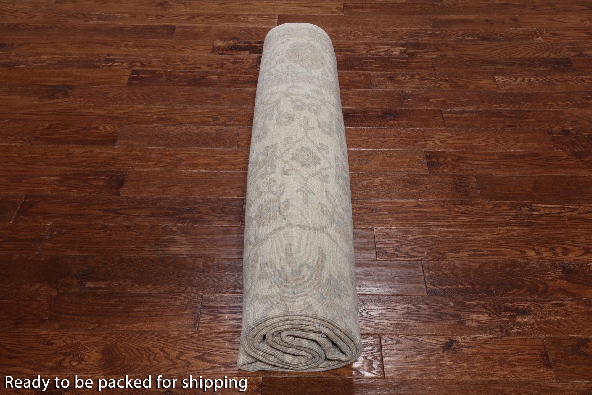 Ivory Turkish Oushak Hand Knotted Wool Rug - 9' 0" X 11' 9"