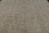 Ivory Turkish Oushak Hand Knotted Wool Rug - 9' 0" X 11' 9"