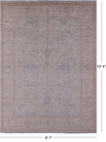 Ivory Turkish Oushak Hand Knotted Wool Rug - 9' 7" X 13' 4" - Golden Nile