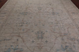 Ivory Turkish Oushak Hand Knotted Wool Rug - 9' 7" X 13' 4"