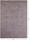 Ivory Turkish Oushak Hand Knotted Wool Rug - 9' 6" X 13' 7" - Golden Nile