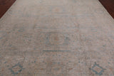 Ivory Turkish Oushak Hand Knotted Wool Rug - 9' 6" X 13' 7"