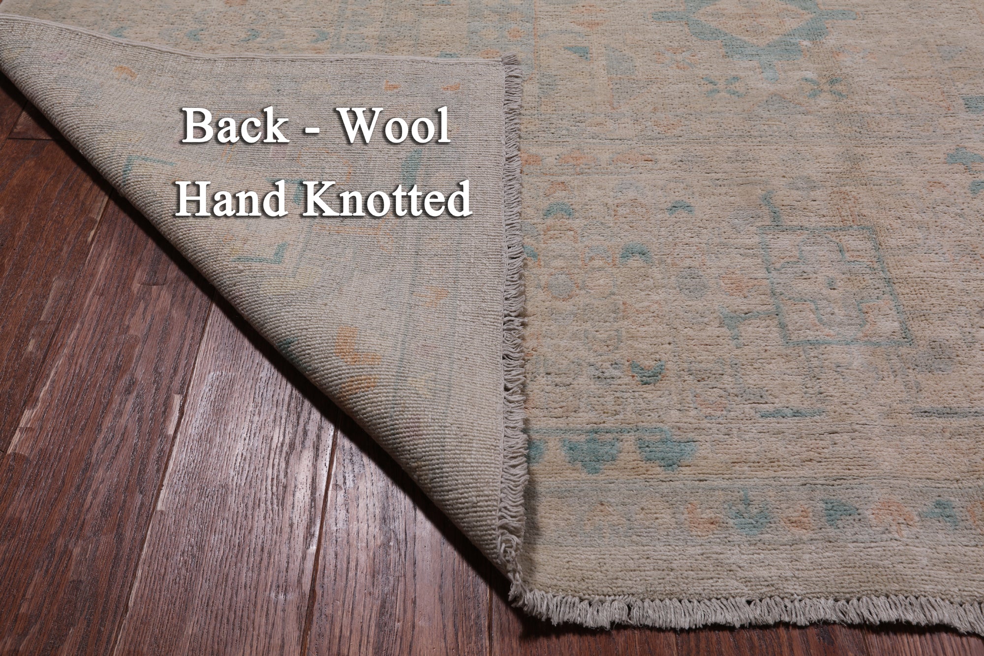 Ivory Turkish Oushak Hand Knotted Wool Rug - 9' 6" X 13' 7"
