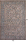 Ivory Turkish Oushak Hand Knotted Wool Rug - 6' 0" X 9' 1"