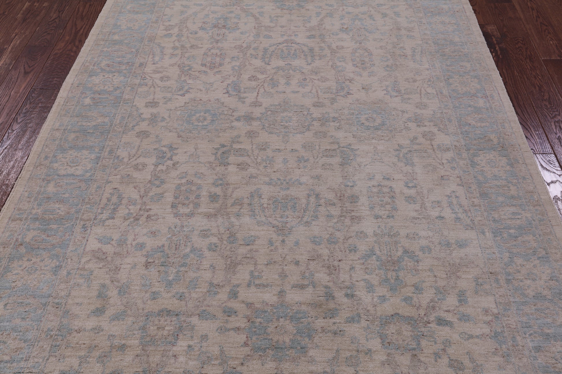 Ivory Turkish Oushak Hand Knotted Wool Rug - 6' 0" X 9' 1" - Golden Nile