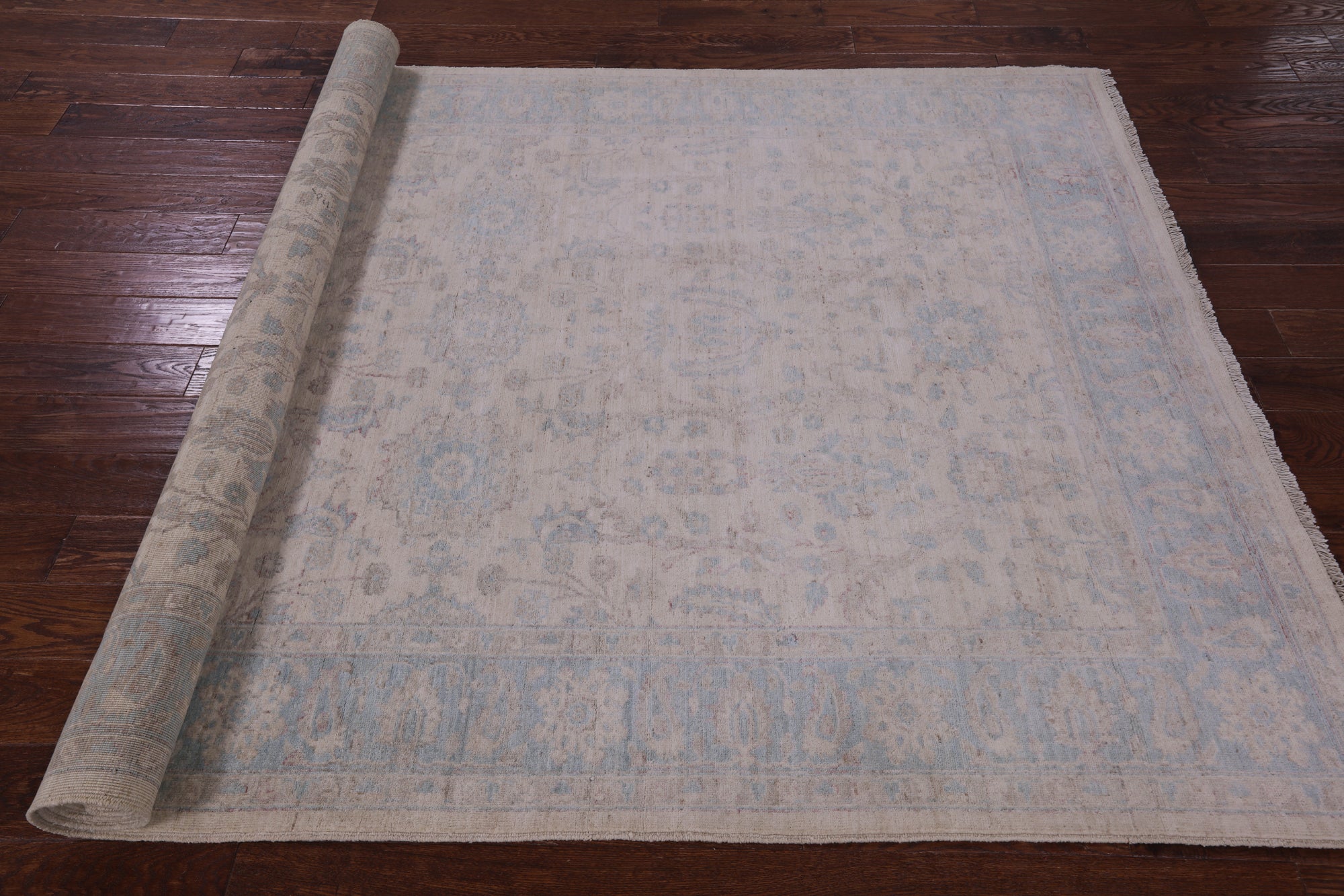 Ivory Turkish Oushak Hand Knotted Wool Rug - 6' 0" X 9' 1" - Golden Nile