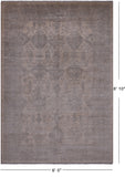 Ivory Turkish Oushak Hand Knotted Wool Rug - 6' 0" X 8' 10"