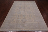 Ivory Turkish Oushak Hand Knotted Wool Rug - 6' 0" X 8' 10"