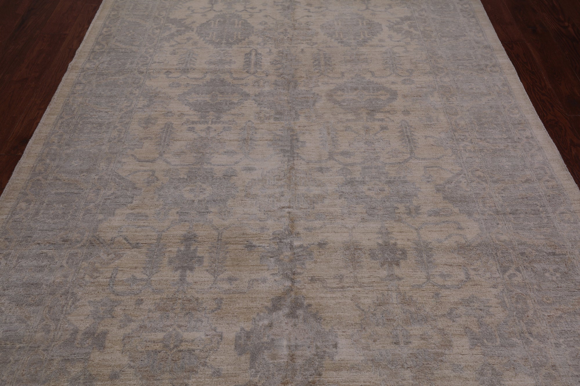 Ivory Turkish Oushak Hand Knotted Wool Rug - 6' 0" X 8' 10"
