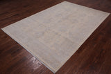 Ivory Turkish Oushak Hand Knotted Wool Rug - 6' 0" X 8' 10"