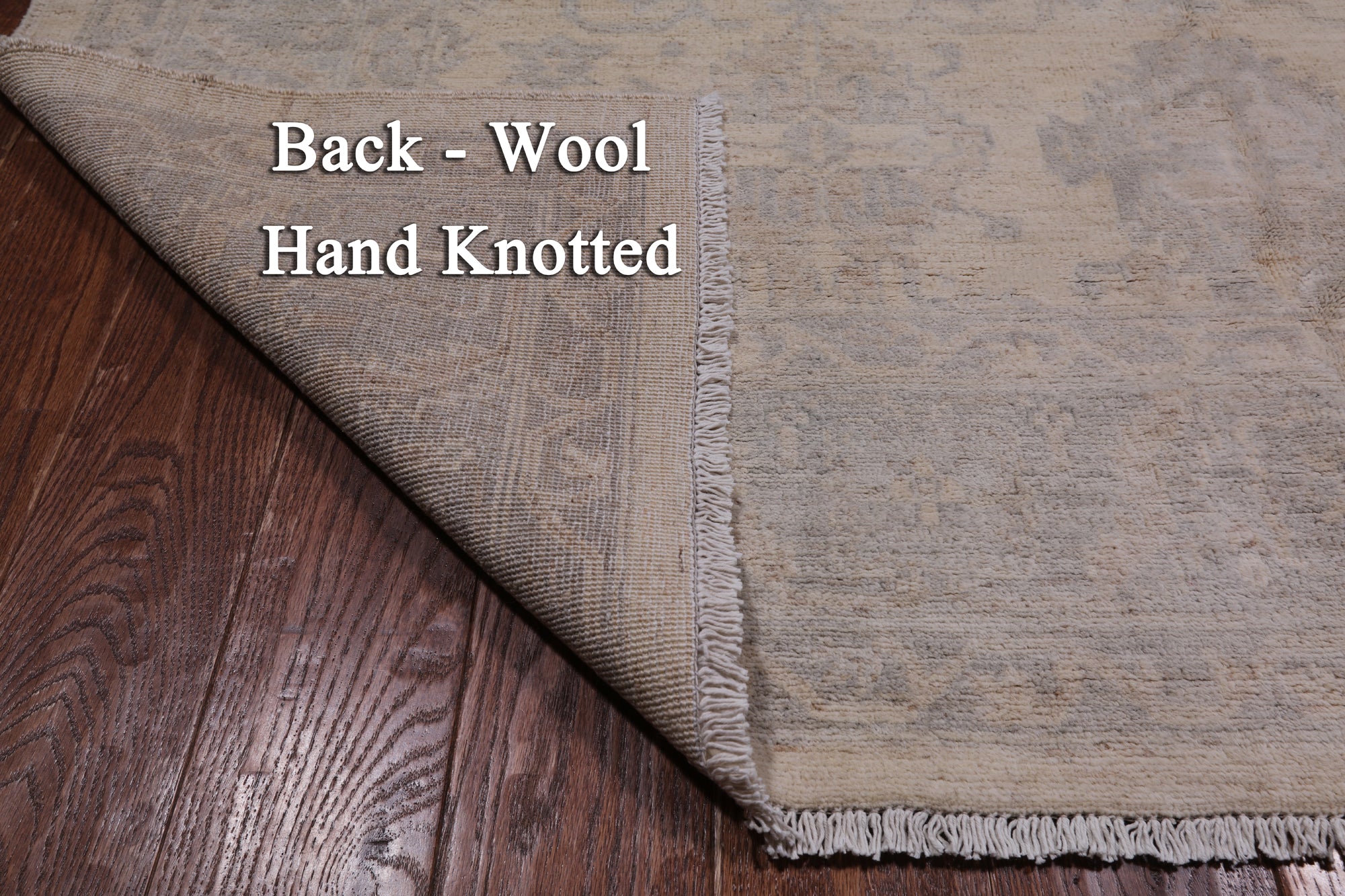 Ivory Turkish Oushak Hand Knotted Wool Rug - 6' 0" X 8' 10"