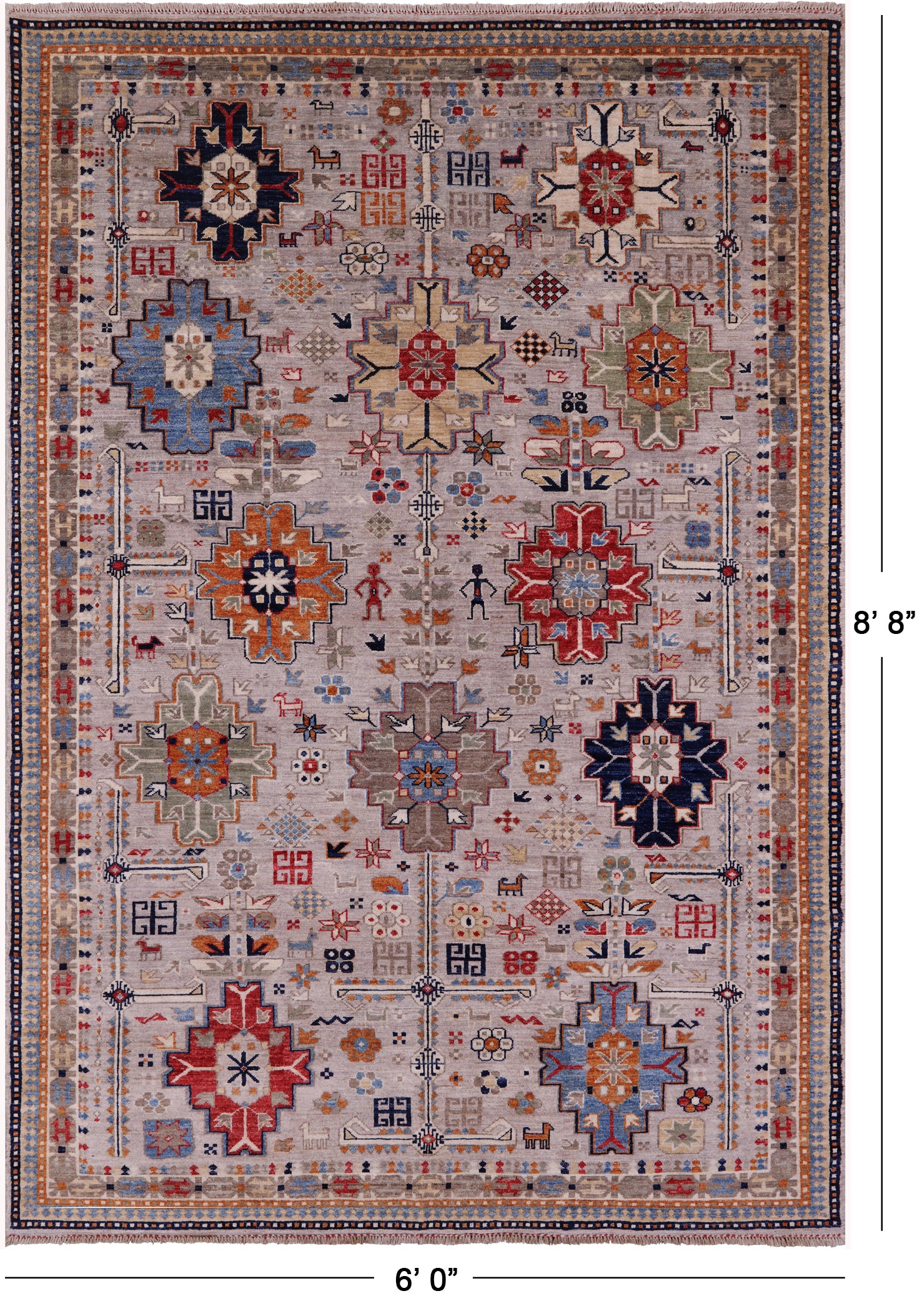 Persian Fine Serapi Hand Knotted Wool Rug - 6' 0" X 8' 8" - Golden Nile