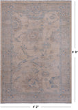 Ivory Turkish Oushak Hand Knotted Wool Rug - 4' 2" X 5' 8"