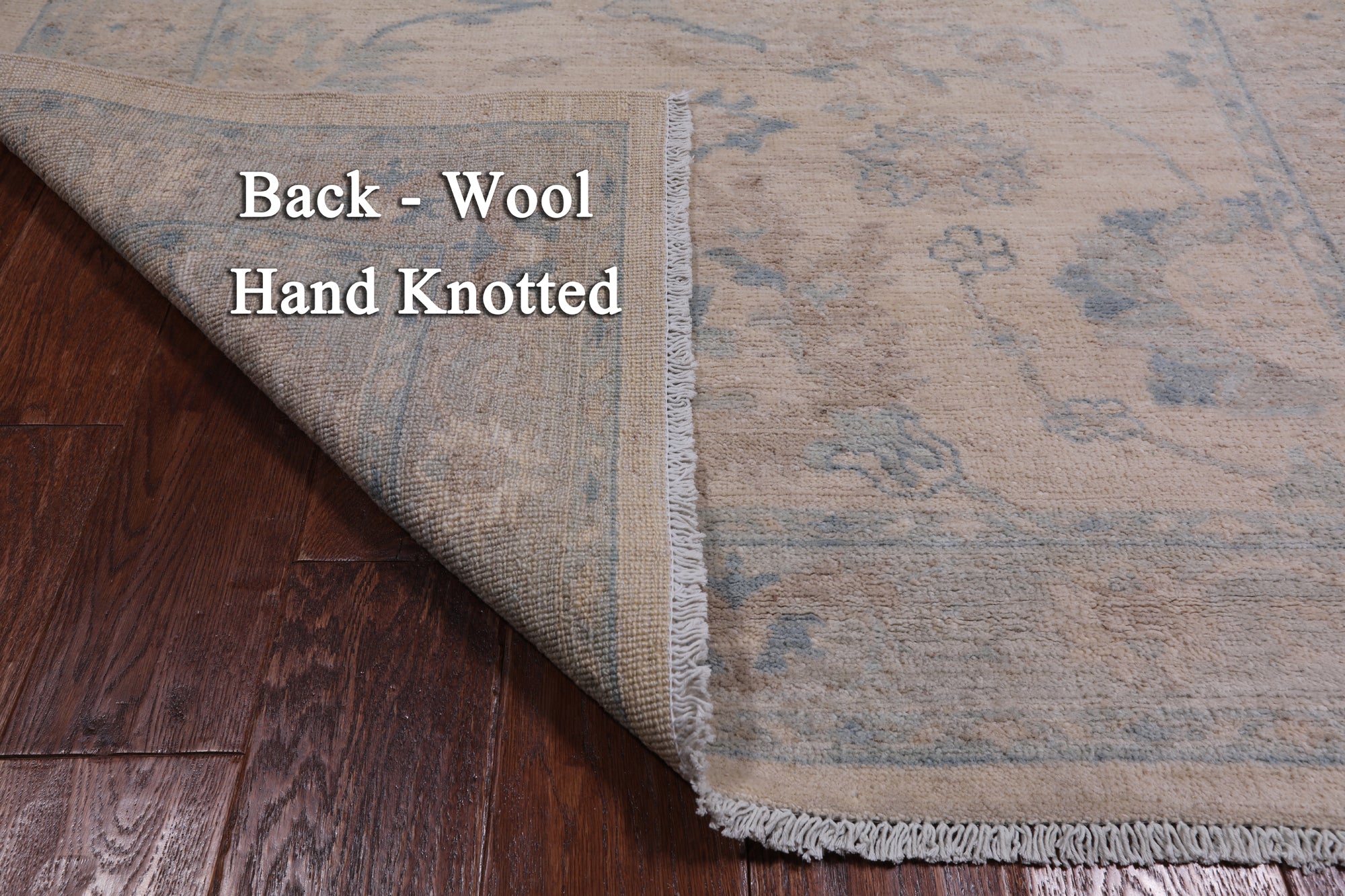 Ivory Turkish Oushak Hand Knotted Wool Rug - 4' 2" X 5' 8"