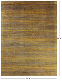 Gold Savannah Grass Hand Knotted Wool & Silk Rug - 11' 9" X 15' 3"