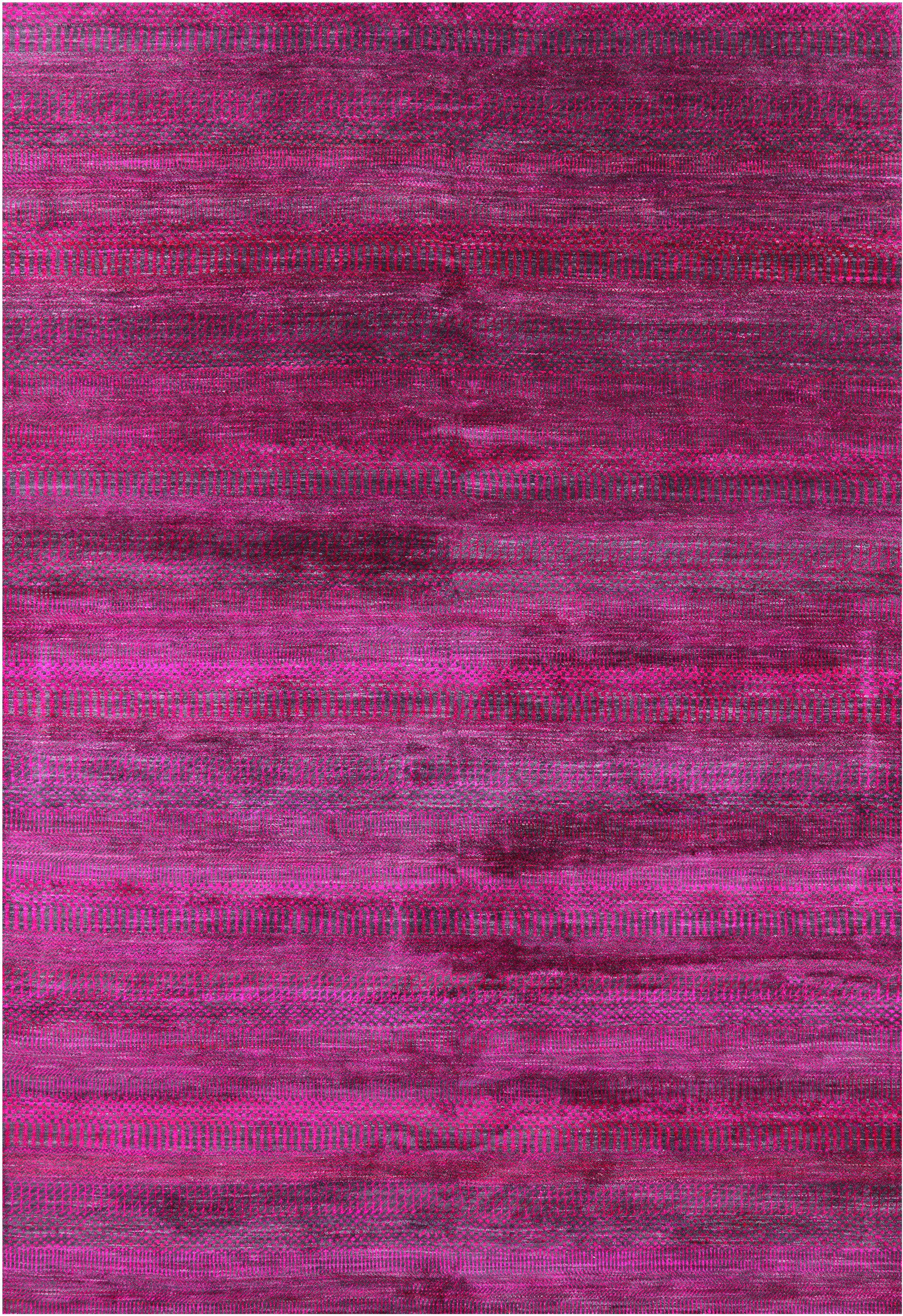 Pink Savannah Grass Hand Knotted Wool & Silk Rug - 6' 2" X 9' 3" - Golden Nile