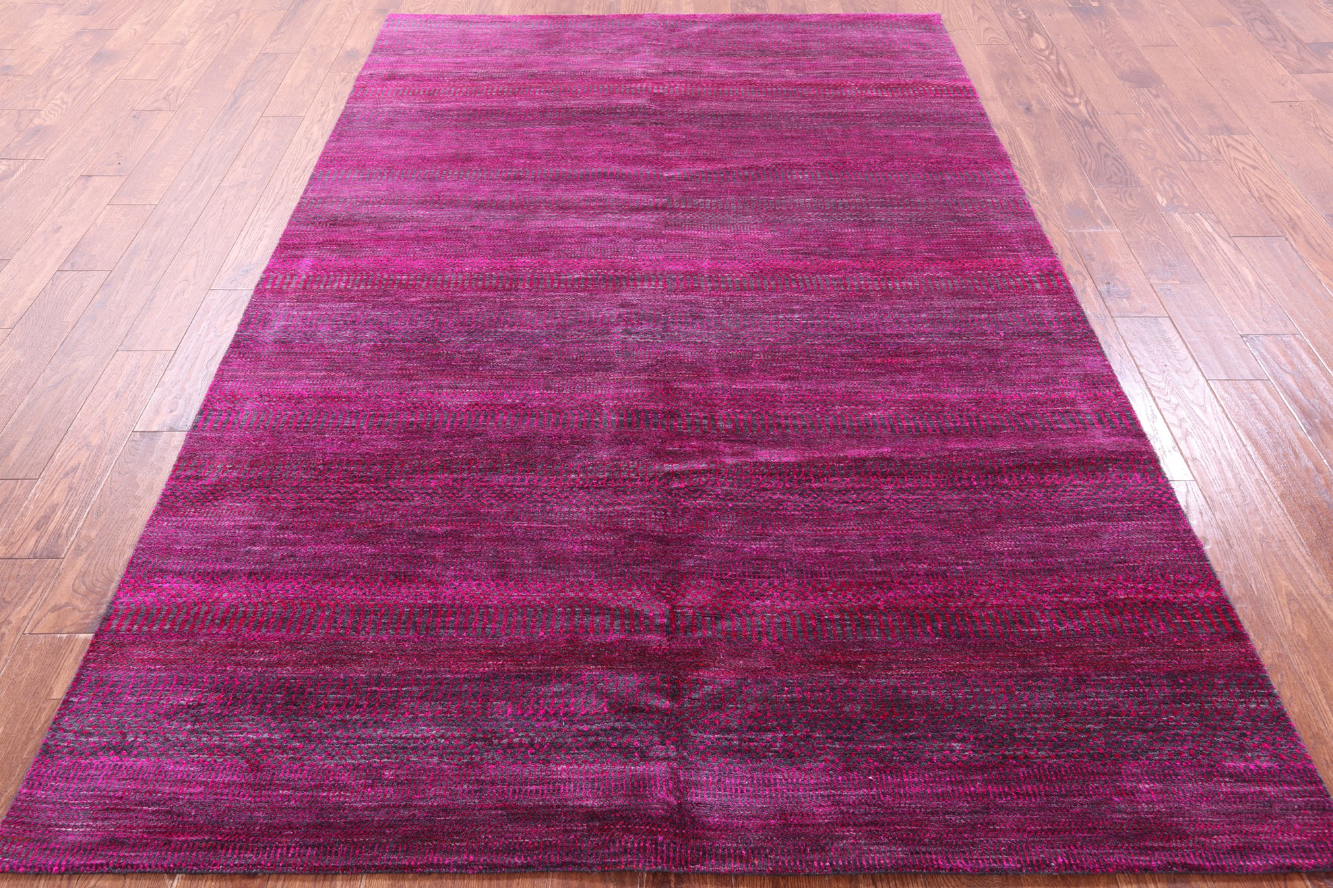 Pink Savannah Grass Hand Knotted Wool & Silk Rug - 6' 2" X 9' 3" - Golden Nile
