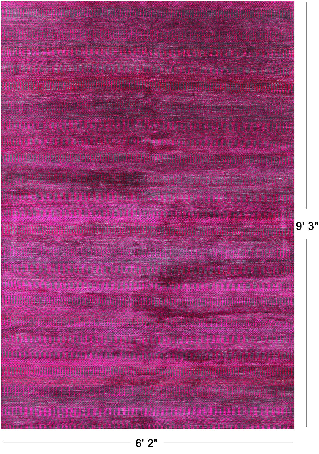 Pink Savannah Grass Hand Knotted Wool & Silk Rug - 6' 2" X 9' 3" - Golden Nile