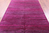 Pink Savannah Grass Hand Knotted Wool & Silk Rug - 6' 2" X 9' 3" - Golden Nile